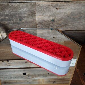 Makeup Brush Organizer- Red -Flexible-Portable-Silicone